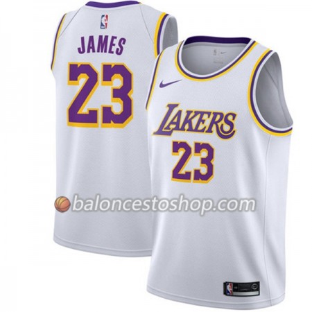 Camiseta Hombre NBA Los Angeles Lakers Lebron James 23 2018-19 Nike Blanco Swingman